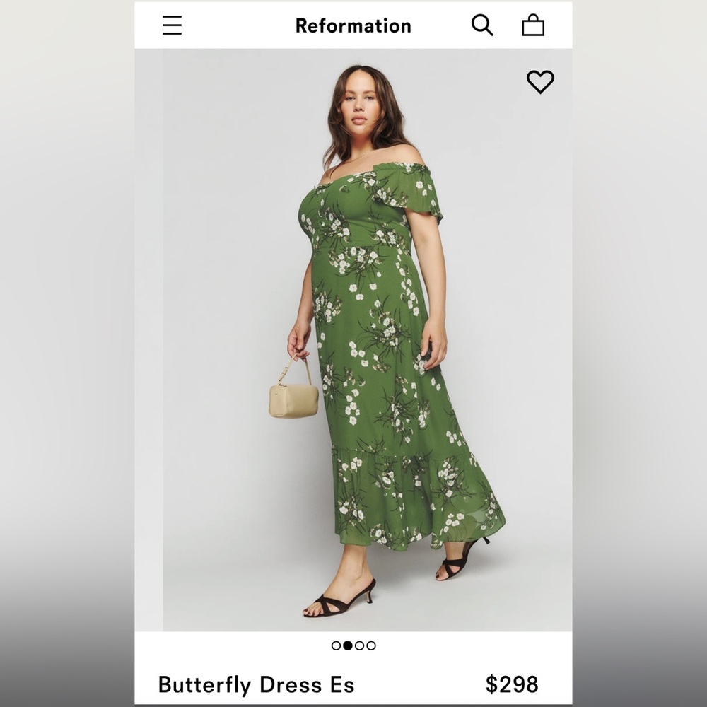 Reformation NWT Green Butterfly dress